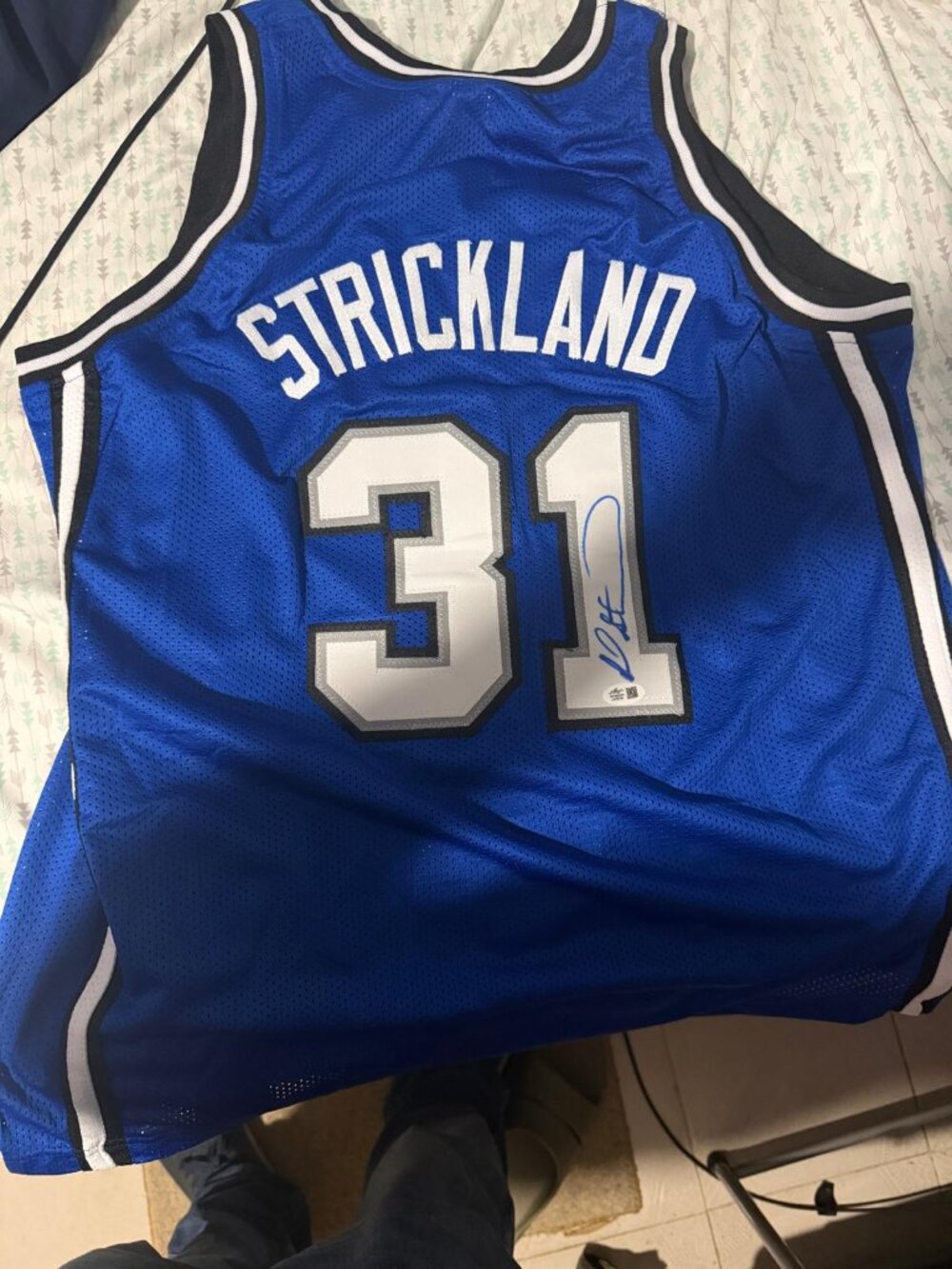 Rod Strickland Orlando Magic #31 Signed Autographed Jersey Leaf Authenticated